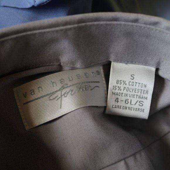 3/$15 VAN HEUSEN Blended Pinpoint Oxford Collar Shirt NWT! - Gray, Size S - Picture 12 of 16